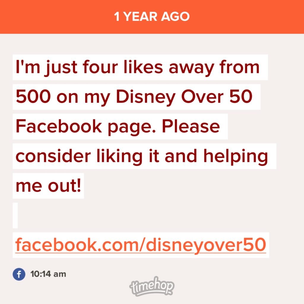 One Year Ago Today - Disney Over 50